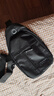 运动跑步包男休闲斜挎包手机包防泼水健身包女单肩包 黑色 实拍图