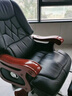 满誉老板椅子商务大班椅家用真皮办公电脑座椅靠背可躺升降总裁旋转椅 10轮棕色-头层牛皮+搁脚+按摩 尼龙脚 实拍图