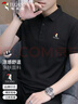 啄木鸟（TUCANO）短袖t恤男夏季时尚纯色翻领polo打底衫休闲上衣男装 黑色 3XL 实拍图