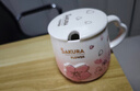 贝瑟斯马克杯 陶瓷杯喝水杯子咖啡杯樱花浮雕泡茶杯带盖办公家用水杯子 实拍图