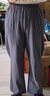 纯亚麻大码阔腿裤女休闲松紧腰棉麻春夏女装长裤宽松纯棉垂感裤子 深灰色【1007#长裤】 XL 实拍图