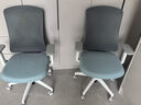 圣奥（sunon）蝴蝶椅 办公椅学习椅人体工学椅电脑椅商用转椅舒适家用转椅椅子 灰青色-白框-升降扶手-单档锁定 尼龙脚 实拍图