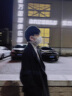 BOYXCO中长款风衣男冬季潮牌呢大衣英伦风过膝腰带外套加棉加厚保暖袄子 黑色加绒 2XL 实拍图