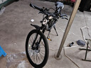 EG7山地自行车成人学生变速越野单车双减震赛车26寸青少年男女 辐条【加厚车轮-加厚车架】黑白 24寸21速【适合：145-165CM】 实拍图