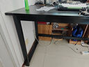 馨美凯电脑桌台式家用简易书桌办公桌简约现代工作台租房卧室学习写字桌 【单桌1.6cm厚桌面】黑架+深胡桃 长160cm*宽80cm*高74cm 实拍图