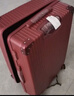 喜朗顿结婚行李箱女方新娘陪嫁箱婚礼酒红色拉杆箱嫁妆密码箱婚嫁皮箱子 酒红色-直角拉链款 22英寸 【需托运】 实拍图