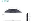 天堂伞 双人晴雨伞三折 太阳伞三折10骨加大双人超大加固 深青灰 实拍图