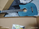 维卡斯（WEIKASI）民谣吉他初学者木吉他单板新手入门练习琴guitar吉它学生男女乐器 38英寸擦色蓝+礼包【初学推荐】 实拍图