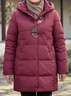 唐致中老年羽绒服女短款新中式妈妈冬季外套60岁老人奶奶太太加厚冬装 【新国标90绒】安可拉红 2XL 【建议106-120斤】送运费险 实拍图