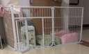 憨憨宠狗围栏宠物狗狗围栏室内狗栅栏折叠拆卸狗笼子小中大型犬猫咪护栏 白色 120*60*60CM*6片 卡扣围栏 实拍图