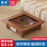 湘威烤火盆实木取暖器家用烤火炉暖脚器电火盆桌下烤脚电火炉火箱烘脚正方形大功率电暖炉烤火器小太阳 简约茶色48*48 升级碳晶盘发热 实拍图