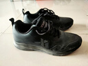 特步运动鞋男鞋跑鞋春夏季皮面防水轻便减震健身休闲慢跑步鞋子男黑色 实拍图