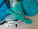 斯威（SWAY）轮滑鞋儿童溜冰鞋男女童初学套装中小学滑轮滑冰旱冰鞋成人直排轮 登绿八轮全闪+头盔护具+一体支架 M (适合6-12岁)平时鞋码31-36 实拍图