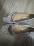 百丽月光玛丽珍女鞋平底休闲优雅单鞋银色芭蕾鞋3H9F5CQ5 皎月银 36 实拍图