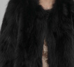 付智恩芦苇花 芬兰进口狐狸毛典雅轻盈年轻感圆领皮草外套女 黑色 L 实拍图