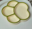 COOKSS 宝宝餐盘硅胶婴儿学吃饭分格儿童餐具辅食碗餐盘带吸盘 双拼绿 实拍图