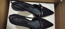 CHARLES&KEITH缎面蝴蝶结尖头高跟凉鞋女生日礼物送女友CK1-60361556 BLACK TEXTURED黑色纹理 38 实拍图