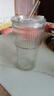 大容量竖纹吸管杯玻璃杯夏季女水杯冰美式咖啡冷饮杯家用杯子 竹节杯1只 600ml 实拍图