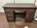 幻狐 （DREAM FOX ） 电脑桌台式家用办公书桌现代简约带抽屉学生学习桌卧室写字桌子 推荐【五抽+柜门】深胡桃色120CM 实拍图