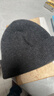 CACUSS纯羊毛毛线帽子男士秋冬加厚保暖护耳帽大头围套头针织帽黑深灰 实拍图