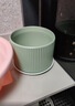 陶瓷花盆绿植盆栽亚光北欧风简约花盆大号桌面绿植盆送塑料托盘 白色 大号（16.5*16.5*14） 实拍图