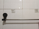 吸盘毛巾架免打孔卫生间置物架浴室毛巾杆壁挂式厕所浴巾收纳挂架 黑色可伸缩【65-130cm】 实拍图