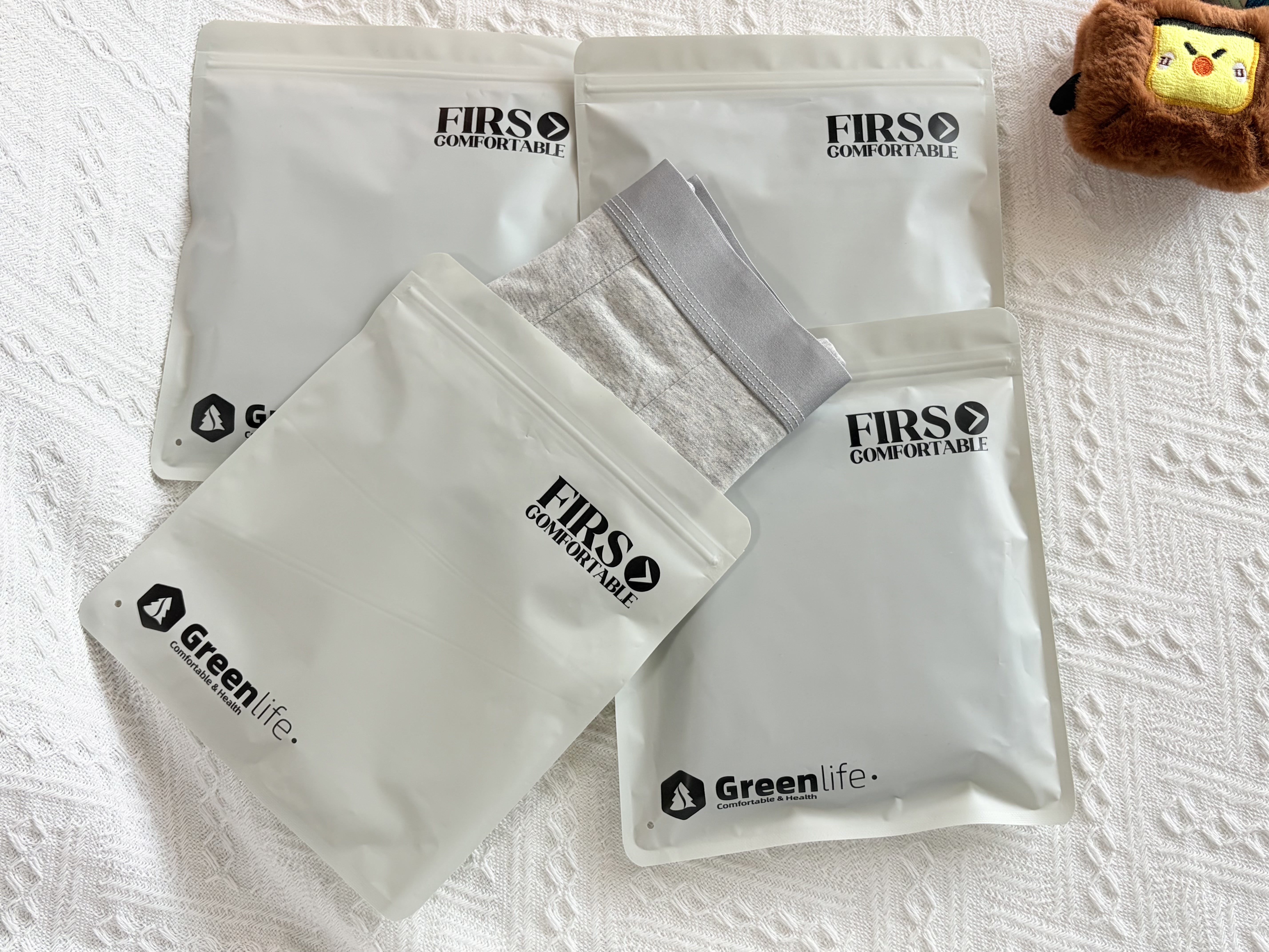 杉杉（FIRS）【A类医用棉】男士纯棉内裤男桑蚕丝底裤10A抗菌裆平角大码短裤衩 实拍图
