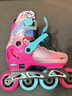 米高 轮滑鞋S7儿童花样溜冰鞋全套装平花鞋可调直排轮花式旱冰鞋 粉色升级(MK9头盔+KP1护具+包） S （29-32） 实拍图