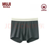 MUJI男式 莱赛尔 前封口 平角内裤 裤头四角裤 深灰色 5A 1条 L （175/88A） 实拍图