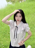 妃衣度（FYDOUL）套装女夏季衬衫女领短袖衬衫女2026新款显瘦学院风甜美法式气 单件条纹衬衫+领结 M 晒单实拍图