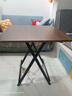 折叠桌餐桌家用小户型吃饭桌简易租房出租屋正方形小方桌子便携式 胡桃+黑架【70*70*74cm】 实拍图