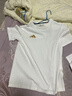 阿迪达斯（adidas）T恤男夏季运动透气轻薄宽松棉短袖  【棉质】白/金 M 实拍图