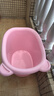 日康（rikang）泡澡桶 婴儿洗澡盆 儿童洗澡桶 浴缸浴桶赠浴凳粉色 X1001-2 实拍图