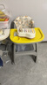 XUM肯德基婴儿餐椅同款宝宝多功能座椅儿童高度可调成长吃饭餐桌椅 黄色+双餐盘+刹车轮+坐垫+置物兜 实拍图