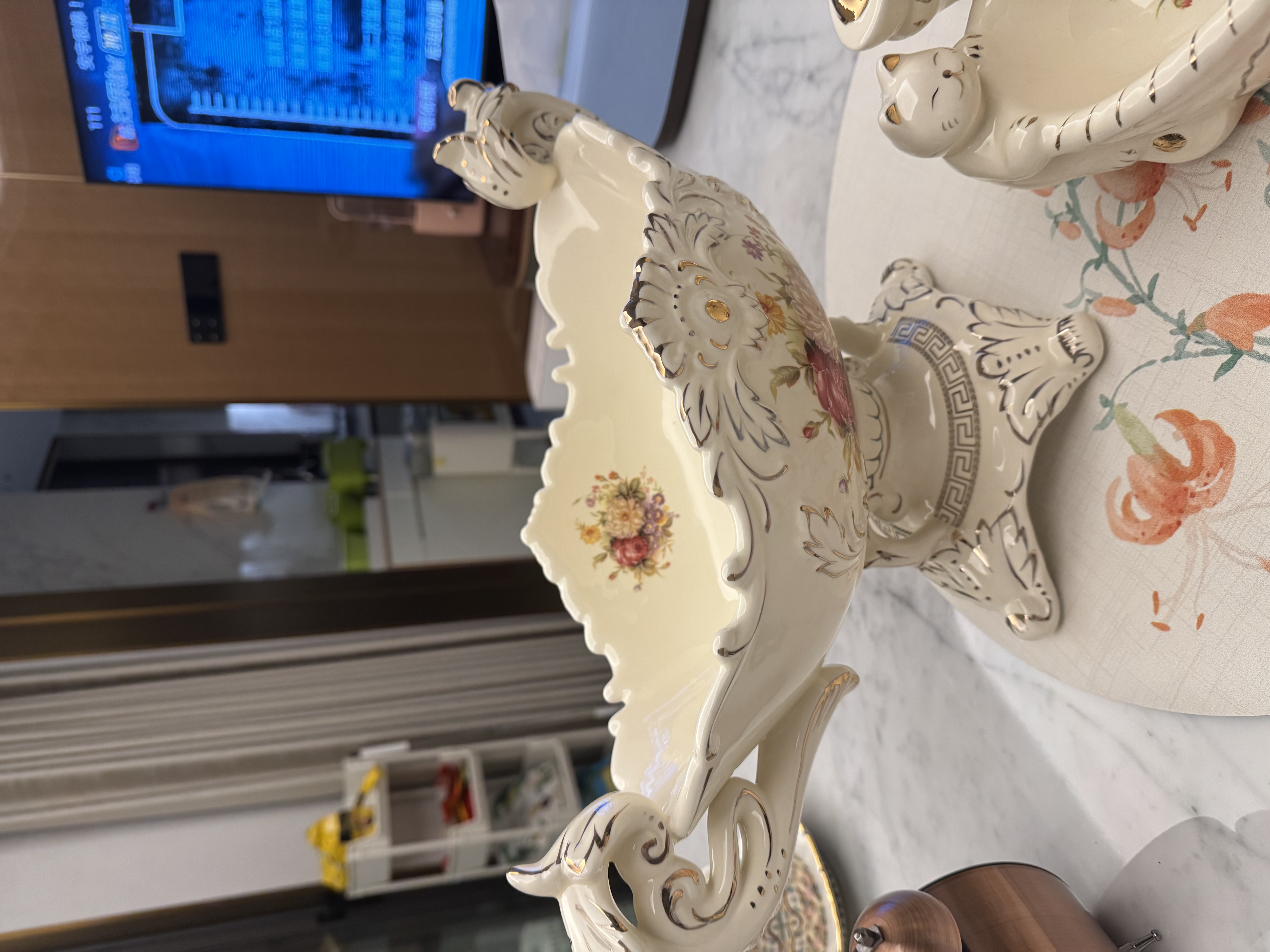 杜兰朵皇朝 欧式陶瓷卫浴套装浴室用品洗漱套装轻奢北欧简约卫生间漱口杯牙刷杯牙具套件 大理石纹五件套（普通包装） 实拍图