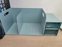 得力（deli）多功能桌面书立架收纳桌上收纳盒抽屉式置物架书挡学生/办公学习用品蓝色 PK110 实拍图