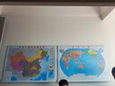 中国地图+世界地图 2026年行政区划交通图 加厚高清版 学生地理图挂图 办公室装饰客厅挂画 约1.1米*0.8米 中国地图+世界地图（带挂杆送钉子挂片） 实拍图