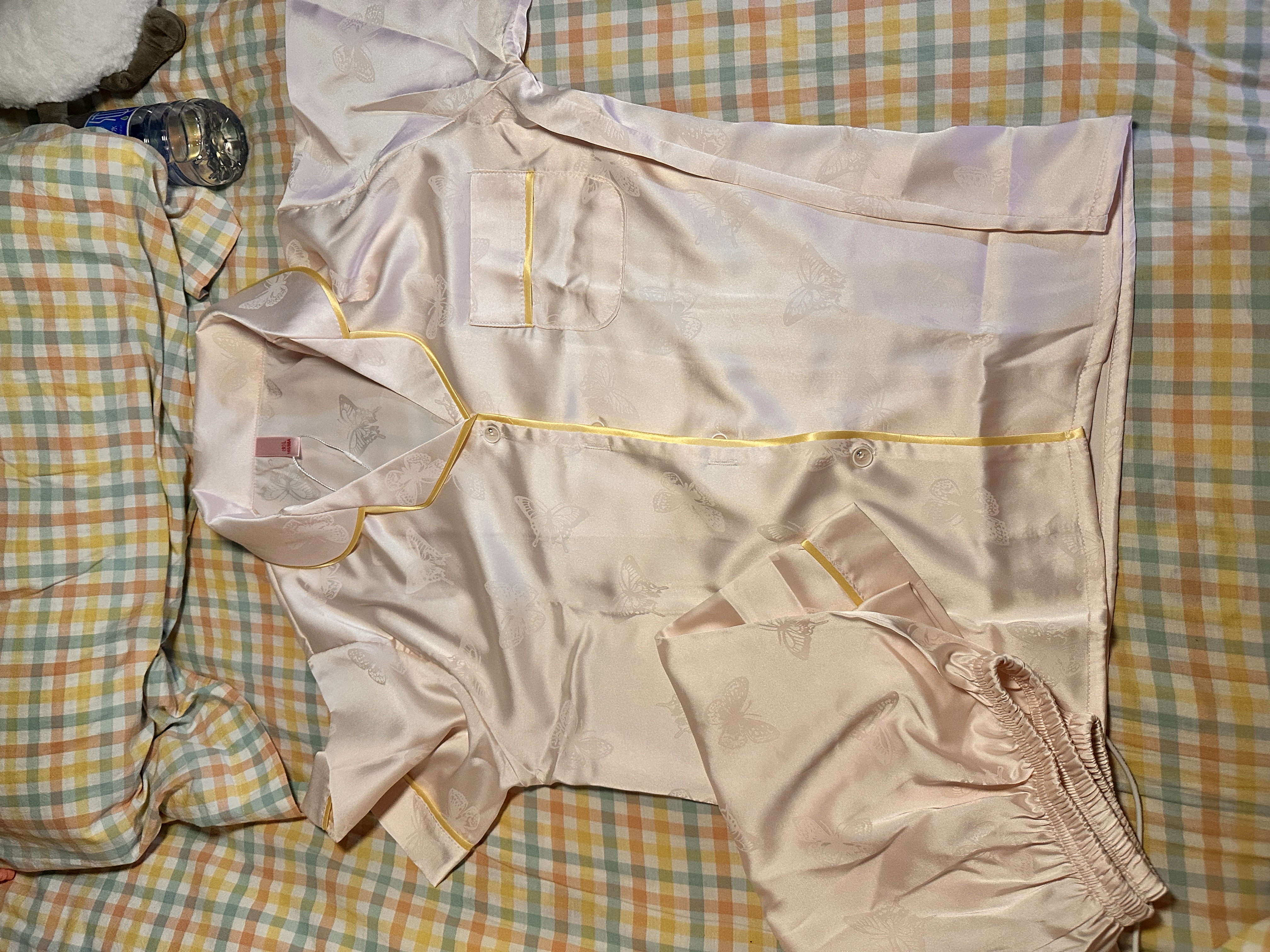 南极人冰丝睡衣女士夏季2026新款可外穿提花短袖短裤高级感家居服套装 L 实拍图