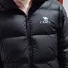 骆驼火山羽绒服男女冬季连帽防泼防风鸭绒轻暖情侣面包服 黑色 男女同款,7674B S 实拍图
