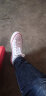 人本帆布鞋女平底运动板鞋经典情侣原宿板鞋 学生韩版校园布鞋 白红  40 男 实拍图