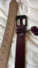 皮隆 牛皮皮带男士真皮针扣腰带青年中年商务复古皮带男休闲裤带加长 黑扣 咖色 135cm 实拍图