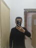杉杉【羊毛+桑蚕丝】POLO衫长袖T恤男士春秋打底衫 黑色 M170/88A 实拍图