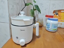 美的（Midea）电煮锅 宿舍小电锅 电蒸锅 学生寝室一体泡面小火锅电煮锅 多功能锅 电热锅 XZE1613 配蒸笼 1.7L 实拍图