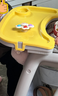 XUM肯德基婴儿餐椅同款宝宝多功能座椅儿童高度可调成长吃饭餐桌椅 黄色+双餐盘+刹车轮+坐垫+置物兜 实拍图