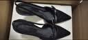 CHARLES&KEITH缎面蝴蝶结尖头高跟凉鞋女生日礼物送女友CK1-60361556 BLACK TEXTURED黑色纹理 37 实拍图