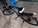 EG7山地自行车成人学生变速越野单车双减震赛车26寸青少年男女 辐条【加厚车轮-加厚车架】黑白 24寸21速【适合：145-165CM】 实拍图
