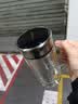 富光玻璃杯大容量双层带把办公茶杯便携男女过滤水杯泡茶杯子定制 旋风黑380毫升(包钢款) 实拍图