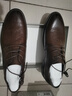 红蜻蜓春夏商务休闲系带牛皮鞋男手抓皱纹正装德比婚鞋WTA35345棕色42 实拍图