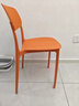 餐椅塑料椅子办公凳靠背休闲椅家用书桌椅卧室化妆椅简易小椅子 橙色-四腿餐椅【加固标准款】 实拍图
