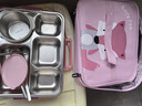 泰福高（TAFUCO）小学生卡通饭盒316L不锈钢五格分隔防烫儿童五格餐盘带餐具T5325 实拍图